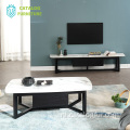 Massief houten standaard tv-kast tv-meubel bijzettafelset voor meubels